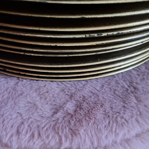 BOWRING tradition gold charger plates lacquered 13" round wedding holiday 12 - Picture 7 of 15